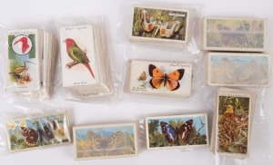 BIRDS & BUTTERFLIES: selection of sets & part-sets with BIRDS: 1932 Players 'Wild Birds' [50/50], 1933 'Patrol Signs & Emblems' (birds) [50/50] 1933 'Aviary & Cage Birds' [50/50]; BUTTERFLIES: 1938 Gallagher 'Butterflies & Moths' [44/48], also 1960s-70s B