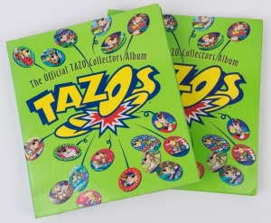 1996 TAZOS 'LOONEY TUNES' COLLECTORS ALBUMS: two albums, one complete with 220 Tazos, the other largely complete [210/220] all housed in protective plastic sleeves, includes Looney Tunes, Chester Cheetah, Simpsons (magic motion) & Time Warp types; some mi