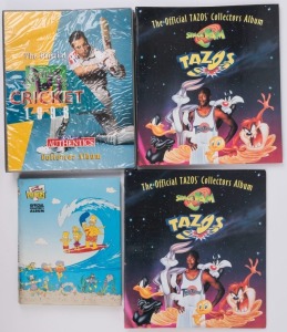 1996 TAZOS 'SPACE JAM' COLLECTORS ALBUM: with complete set of 80 Tazos housed in protective sleeves, also empty album (no Tazos), plus Simpsons 'Pickers' album with part set [33/120] plus another album with Dragon Ball Z Tazos [20/40], a few Simpsons Pick