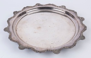 A silver plated serving tray, 20th century, 42cm wide