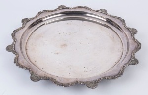 A silver plated serving tray, 20th century, ​42cm wide