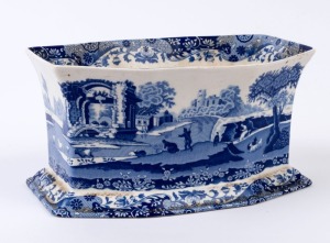 SPODE "Italian" pattern porcelain jardinière, late 20th century, black factory mark to base, 14cm high, 27cm wide