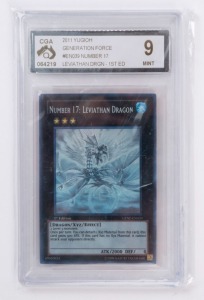 1996 KAZUKI TAKAHASHI - YU-GI-OH MANGA TRADING CARD: Number 17: Leviathan Dragon, 1st edition #GENF-EN039 Ghost; CGA graded '9 Mint'.