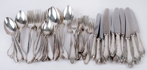 German 800 silver cutlery, early to mid 20th century, silver weight minus knives 1,660 grams