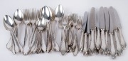 German 800 silver cutlery, early to mid 20th century, silver weight minus knives 1,660 grams
