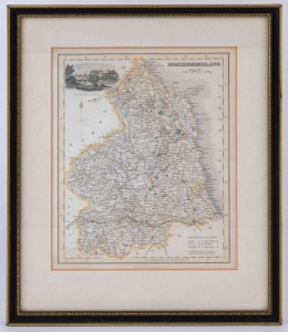 Arch. FULLARTON & Co.: NORTHUMBERLAND, steel engraving, 1833, with contemporary hand colouring; framed & glazed, overall 36.5 x 29.5cm.