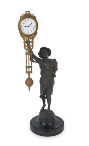 Mystery swinging "Onion Boy" clock, circa 1900, ​40cm high