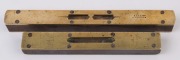 Two antique brass and rosewood spirit levels, 19th century, ​​​​​​​26cm and 21.5cm long