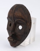 A tribal dance mask, carved wood, metal and tooth, Dan Tribe, Congo, ​​​​​​​25.5cm high - 2