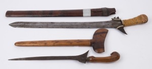 Two kris swords, Indonesian origin, 19th/20th century, the larger 63cm long overall