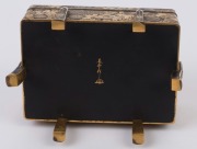 A Japanese jewellery casket, gilt floral decoration on metal, 20th century, three character mark to base, 8.5cm high, 14cm wide, 10cm deep - 2