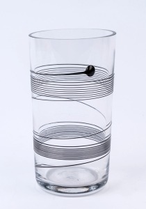KOSTA BODA Spin series Swedish art glass vase by Bertil Vallien, signature to base, 19cm high