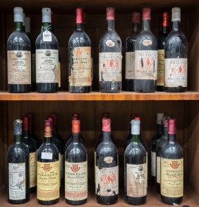 A remainder lot of Australian red wines; mostly 1970s and '80s vintages; many with faults, including label damage. (Total: 32 bottles).
