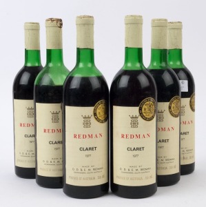 1977 Redman Claret, Coonawarra, South Australia, (6 bottles). 