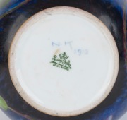 A hand-painted porcelain vase on Rosenthal blank, signed "N. K. 1913", 21cm high - 2