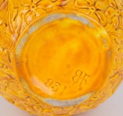 BURMANTOFTS&nbsp;yellow glazed floral vase, late 19th century, factory monogram to base, 34cm high - 2