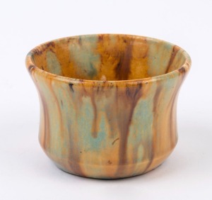 JOHN CAMPBELL mottled glazed pottery bowl, incised "John Campbell, Tasmania", 6cm high, 9cm diameter