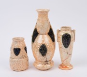 Three Czechoslovakian Art Deco porcelain vases, circa 1920, the largest 26cm high