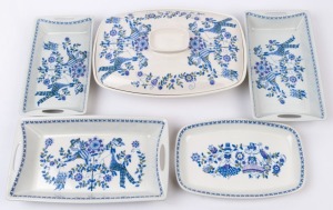 FIGGJO "Lotte" Norwegian porcelain tureen, serving dish and three oven dishes, 20th century, (5 items), the largest 37cm wide