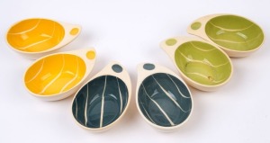 ELISCHER set of six pottery ramekins, impressed "Elischer", 4cm high, 15cm wide