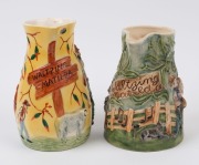 "WALTZING MATILDA" two musical porcelain jugs, English and Australian, mid 20th century, 22cm and 20cm high - 2