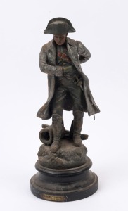 An antique patinated spelter statue of NAPOLEON, 19th century, 37cm high