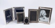 WHITEHILL bi-fold silver plated photo frame together with four assorted silver plated photo frames, 20th century, the largest 21 x 30cm overall