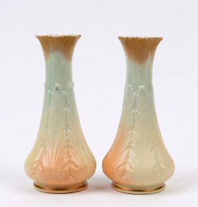 LOCKE & Co. WORCESTER pair of antique English porcelain vases,  circular green factory mark, ​​​​​​​17cm high