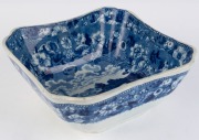 "PONTE ROTTO" Staffordshire blue and white transfer bowl, circa 1825, ​​​​​​​10cm high, 23cm wide - 2