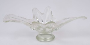 A Murano clear glass fruit bowl, circa 1960, ​​​​​​​16cm high, 52cm wide