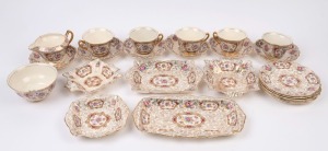 JAMES KENT English floral porcelain tea ware and dishes, (23 items),