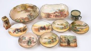 ROYAL DOULTON Series Ware including "Under The Greenwood Tree", "Dickens", "Rustic England" and "Old Coaching Days", (11 pieces), the largest 24cm wide