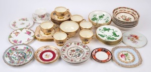 Assorted English porcelain tea ware, bowls and saucers including Wedgwood "Chinese Tigers", Tuscan and Royal Albert "Moss Rose" (45 pieces total), 20th century