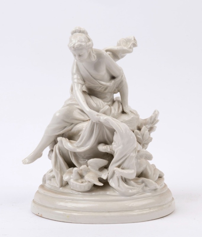 An antique Continental white porcelain figural group, 19th century, ​​​​​​​​​​​​​​23cm high