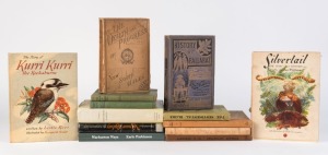 AUSTRALIAN INTEREST: A group including "The Wealth and Progress of New South Wales 1886-87"; "The Sentimental Bloke" by Dennis (1916); "Digger Smith" by Dennis (1918); "Wingate Adventure" by Burchett; "History of Ballarat" by Withers; "All About" by Durack; "The Story of Kurri Kurri the Kookaburra" by Rees; and several others, all hardcover. (13 vols.).