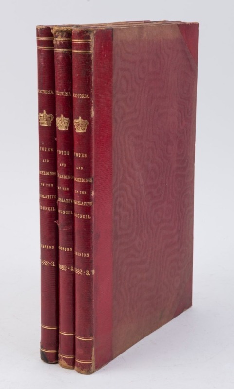 Victorian Legislative Council: three more examples of the 1882-3 volume, as above. (3).