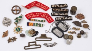 Selection with ADF Republic of Vietnam Campaign Medal with presentation case, unusual Australian Commonwealth Military Forces 'sweetheart' hat-shaped enamel badge, 'Rising Sun; cap badges (2)  Royal Tank Corps 'Fear Naught' badge, Royal Electrical and Mec