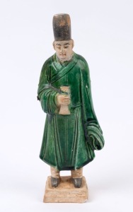 A Ming-style ceramic funerary figure, 23cm high.