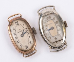 ROLEX: two lady's vintage watches, early to mid 20th century, ​​​​​​​the larger 3cm high overall