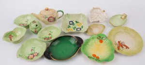 CARLTON WARE teapot, sugar bowl and assorted dishes, (13 items), the largest 26cm wide