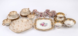 Three English porcelain part tea and coffee sets, Minton, Paragon and Hammersley examples (34 items), 20th century