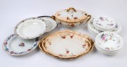 DOULTON BURSLEM tureen, dish and meat platter, WEDGWOOD "Debutante" porcelain dinner ware together with three assorted porcelain bowls (23 items), 19th and 20th century, the meat platter 39cm wide
