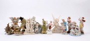 Collection of bisque and resin statues and ornaments, 19th and 20th century, A/F (14 items), the largest 20cm high