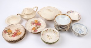 Assorted English, Norwegian and Japanese porcelain bowls, plates, tureen and teapot, 20th century, A/F (31 items), the tureen 27cm across the handles