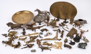 Collection of assorted cast metal animal ornaments, aeroplanes etc., 20th century, (qty)