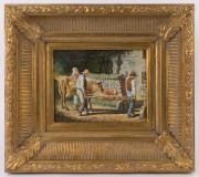 B. VISSER, the new born calf, oil on board, signed lower right, 20.5 x 25cm. - 2