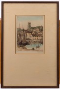 JAMES ALPHEGE BREWER (1881 - 1946), Brixham, coloured etching, titled in the plate, signed below in pencil, 20 x 15cm. - 2