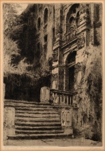 PAUL GEISSLER (1881 - 1965), Portal, 1920, etching, signed and dated in the plate, titled and signed in pencil in lower margin, 25.5 x 17cm.