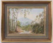 KAYE ROBERTS (Australian), Yarra River, Warburton, Vic., acrylic on board, signed and dated lower right, 22 x 30cm. - 2