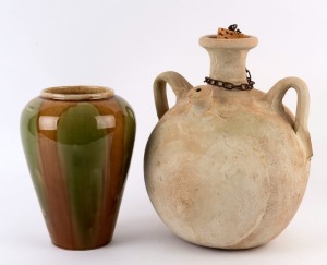 BENNETTS Pottery vase and a pottery water vessel, 20th century, the larger 33cm high